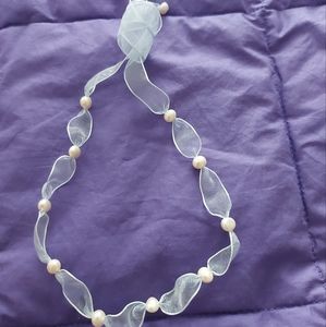 Pearl&Ribbon Necklace